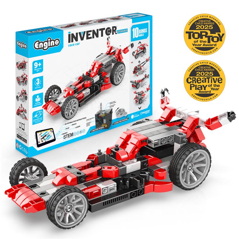 Conjunto motorizado de carros de corrida Engino Inventor - Brinquedos STEM de engenharia para crianças a partir de 9 anos (10 modelos para construir)