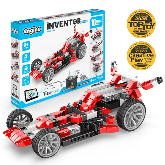 Engino Inventor Race Car Motorized Set- Engineering STEM Toys for Kids Ages 9+ (10 Models to Build)