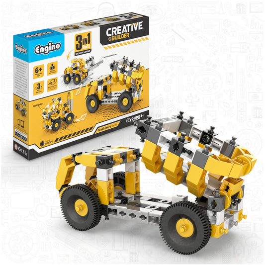 Engino Creative Builder Tipper Truck Machinery Set: Construction Toys for Kids Ages 6+ (3 Models to Build)