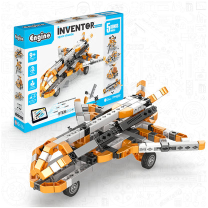 Engino Inventor Mechanics- Space Shutte: Fun Space Engineering Toys for Kids Ages 9+ (5 Models to Build)
