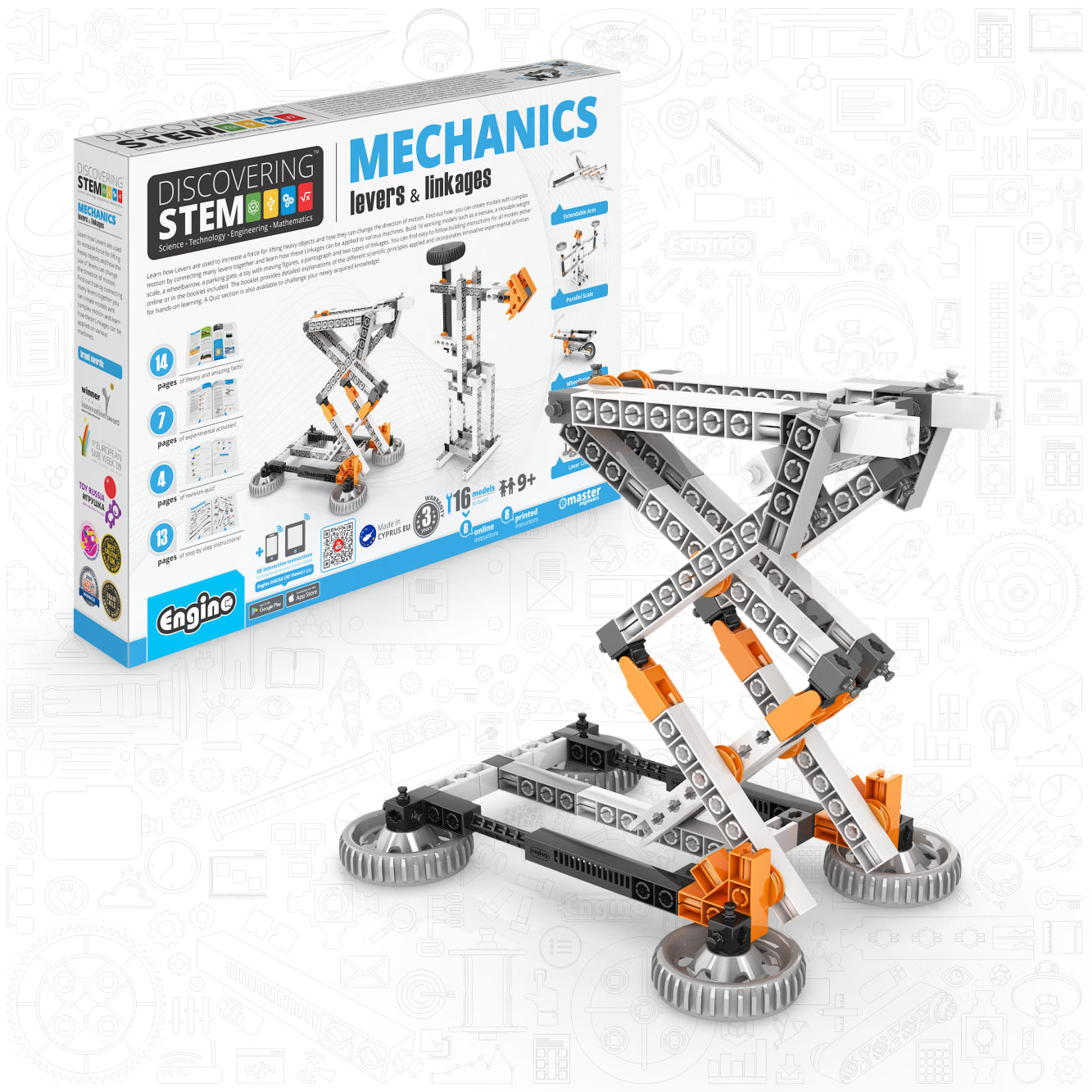 Engino Discovering STEM Levers & Linkages: Educational Engineering Toys for Kids Ages 9+ (16 Models to Build)