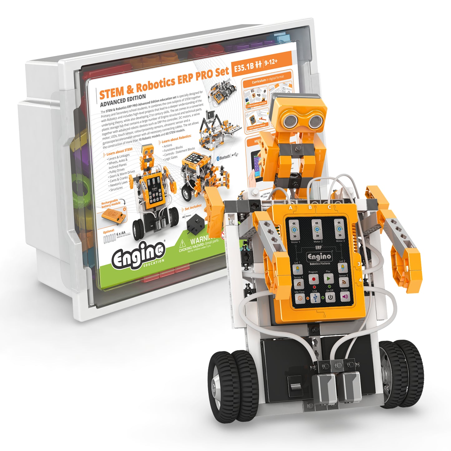 Engino STEM & Robotics ERP PRO Set – Advanced Edition, STEM Building Kit for Kids Ages 9–12+ (70 Models to Build)