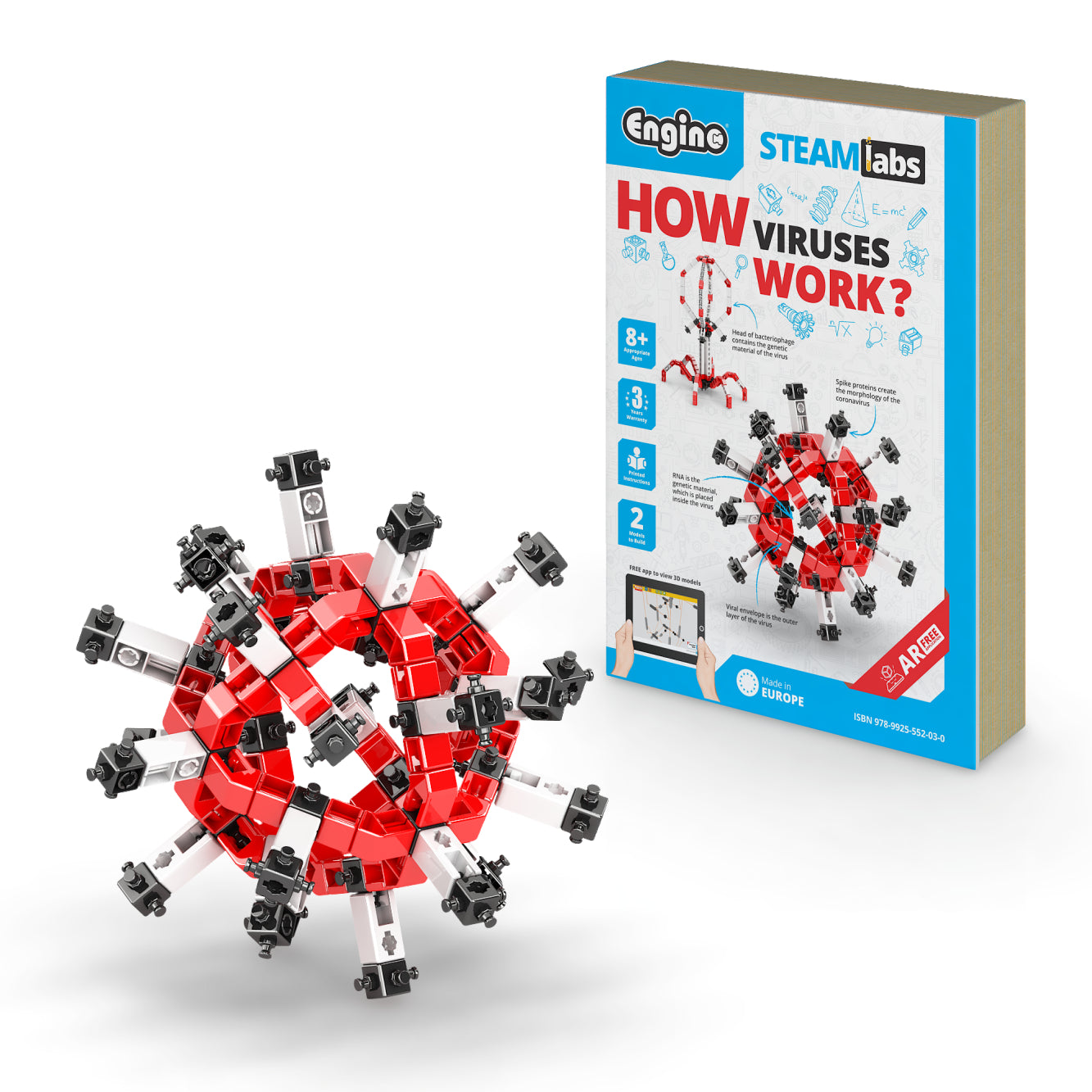 Engino STEAM Labs: How Viruses Work, STEM Building Kit for Kids Ages 8+ (2 Models to Build)