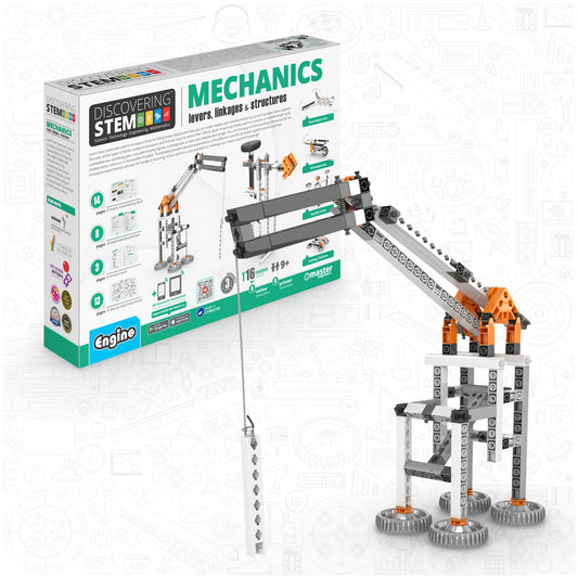 Engino Discovering STEM Mechanics Set: Levers, Linkages & Structures: Building Toys for Kids Ages 9+ (16 Models to Build)