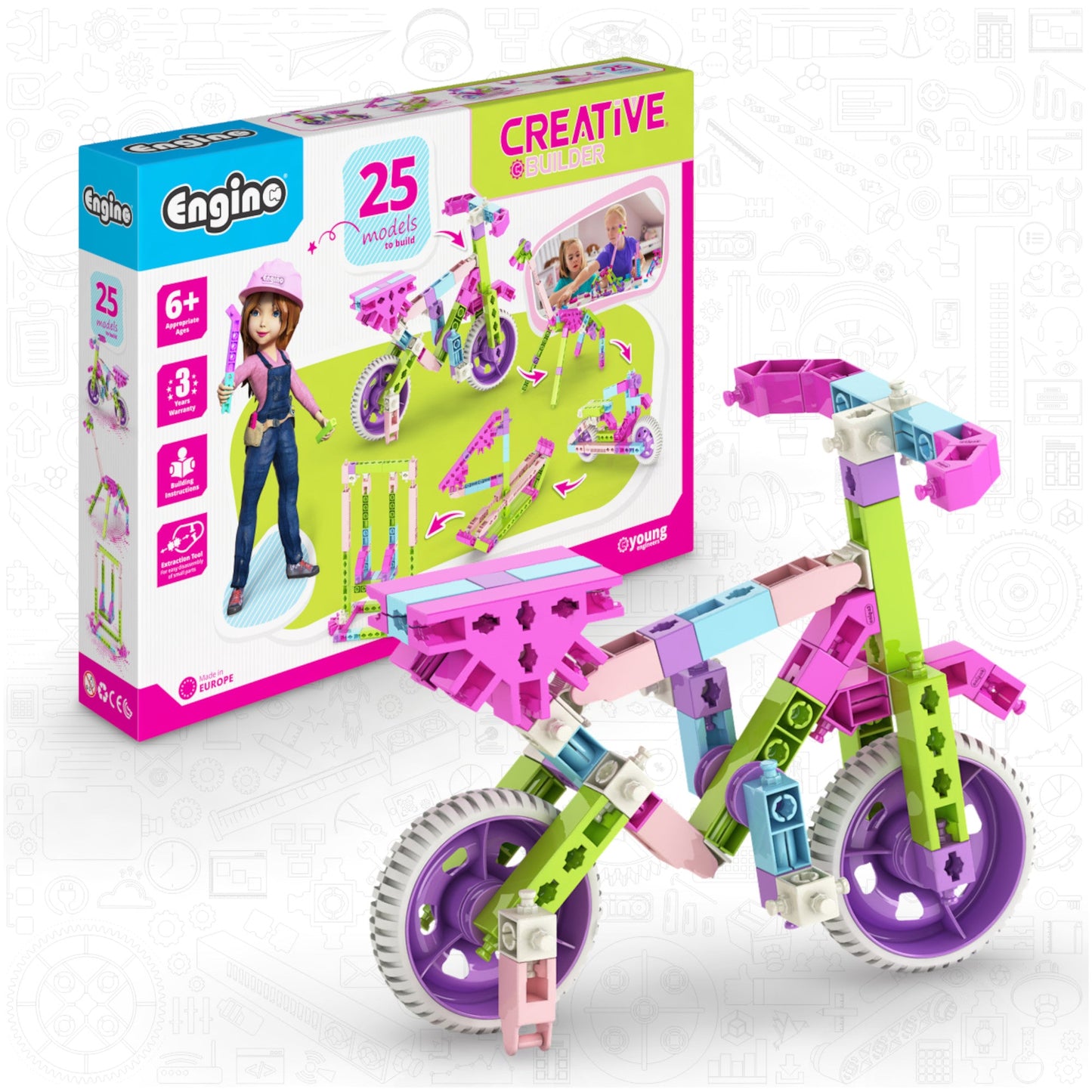 Engino Creative Builder: 25 Models Designer Set- STEM Building for Kids Ages 6+ (25 Models to Build)