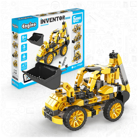 Engino Inventor Mechanics- Excavator: STEM Engineering Toys for Kids Ages 9+ (5 Models to Build)
