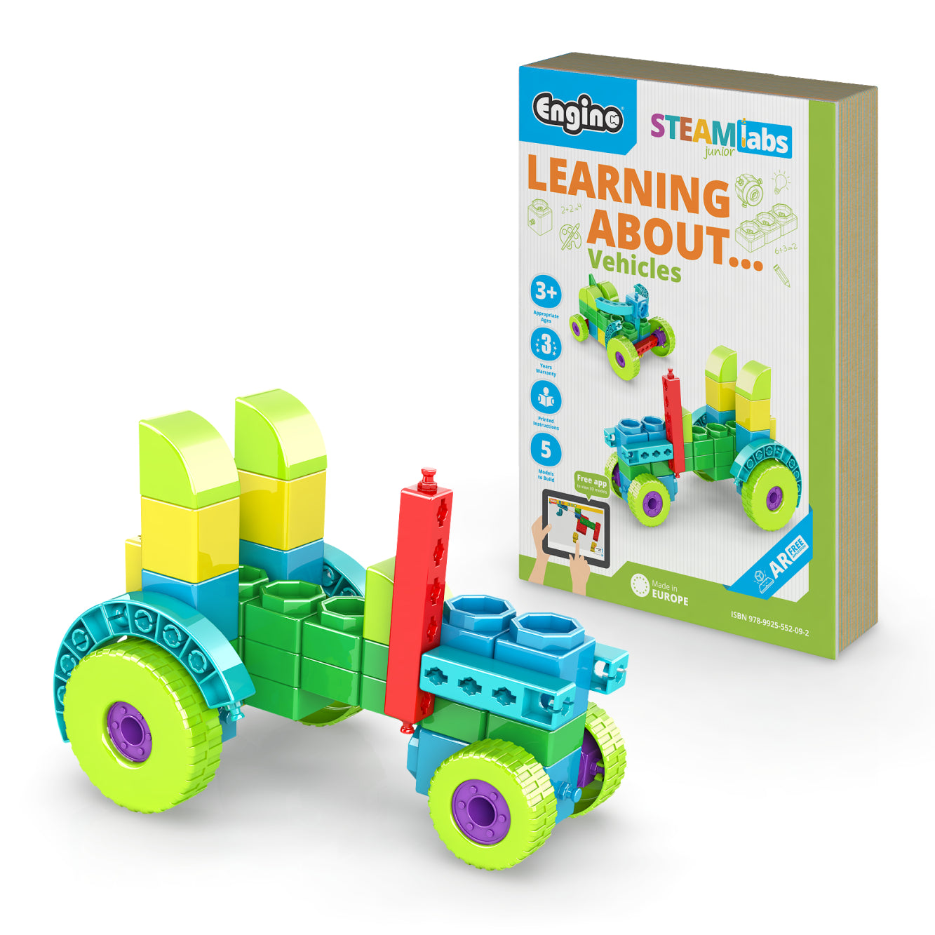 Engino STEAM Labs Junior- Learning About Vehicles, STEM Building Set for Kids Ages 3+ (5 Models to Build)