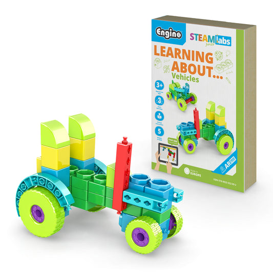 Engino STEAM Labs Junior- Learning About Vehicles, STEM Building Set for Kids Ages 3+ (5 Models to Build)