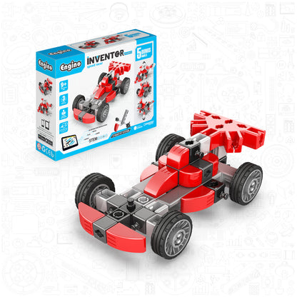 Engino Inventor Mechanics- Speed Racer: Race Car STEM Building Toys for Kids Ages 9+ (5 Models to Build)