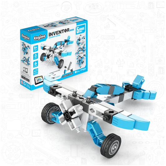 Engino Inventor Mechanics- Acrobatic Plane: Educational Engineering Toys for Kids Ages 9+ (5 Models to Build)