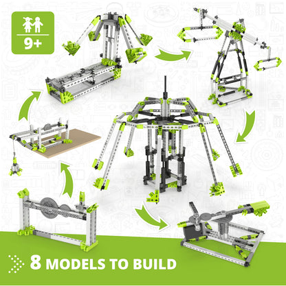 Engino Discovering STEM Amusement Park Set: Build the London Eye, Merry-Go-Round & More, For Kids Ages 9+ (8 Models to Build)
