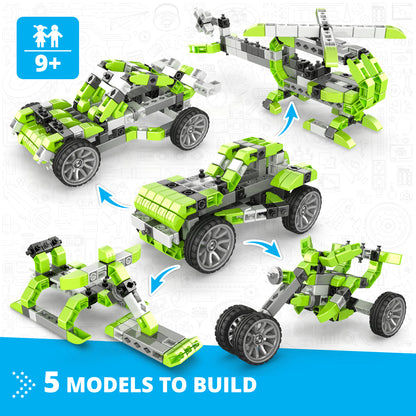 Engino Inventor Mechanics- Beach Buggy: Mechanical Engineering Toys for Kids Ages 9+ (5 Models to Build)