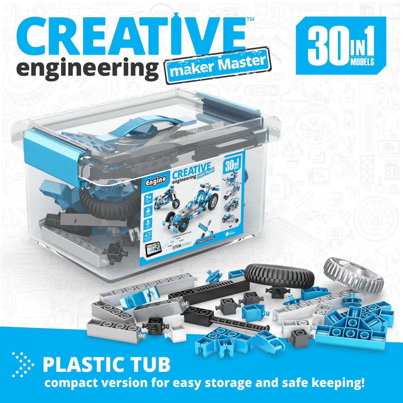 Creative Engineering 30 in 1- MAKER MASTER: STEM Educational Toys for Kids Ages 7+ (30 Models to Build)