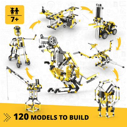 Engino Creative Builder: 120 Motorized Model Set- STEM Engineering Toys for Kids Ages 7+ (120 Models to Build)