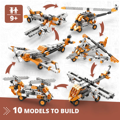 Engino Discovering STEM Technology of Machines: How Aircrafts Work, Building Toys for Kids Ages 9+ (10 Models to Build)