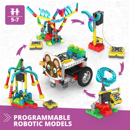 Engino STEM FaceBot – Tangible STEM & Robotics Set for Kids Ages 5–7 (Build, Code & Play)