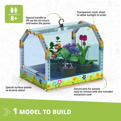 Engino STEAM Labs: How Greenhouses Work, STEM Building Toys for Kids Ages 8+ (1 Model to Build)