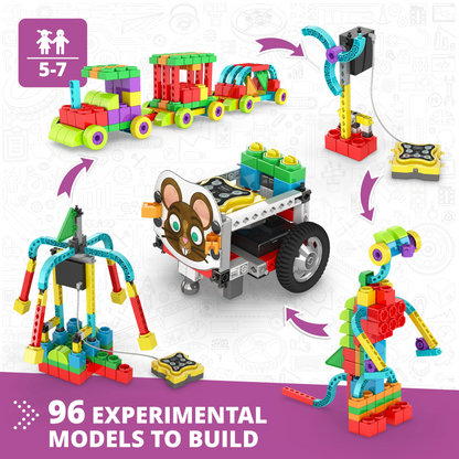 FaceBot – Tangible STEM Qboidz & Robotics Set, STEM Building & Coding Kit for Kids Ages 5–7 (96 Models to Build)