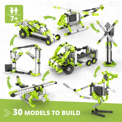 Engino Creative Builder: 30 Models Motorized Set- STEM Engineering Toys for Kids Ages 7+ (30 Models to Build)