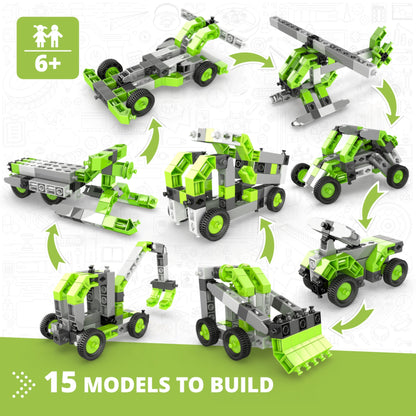 Engino Creative Builder: 15 Multimodel Set- STEM Engineering Toys for Kids Ages 6+ (15 Models to Build)