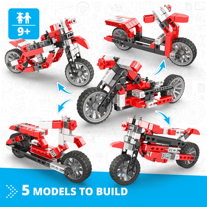 Engino Inventor Mechanics- Custom Bike: Motor Engineering Toys for Kids Ages 9+ (5 Models to Build)