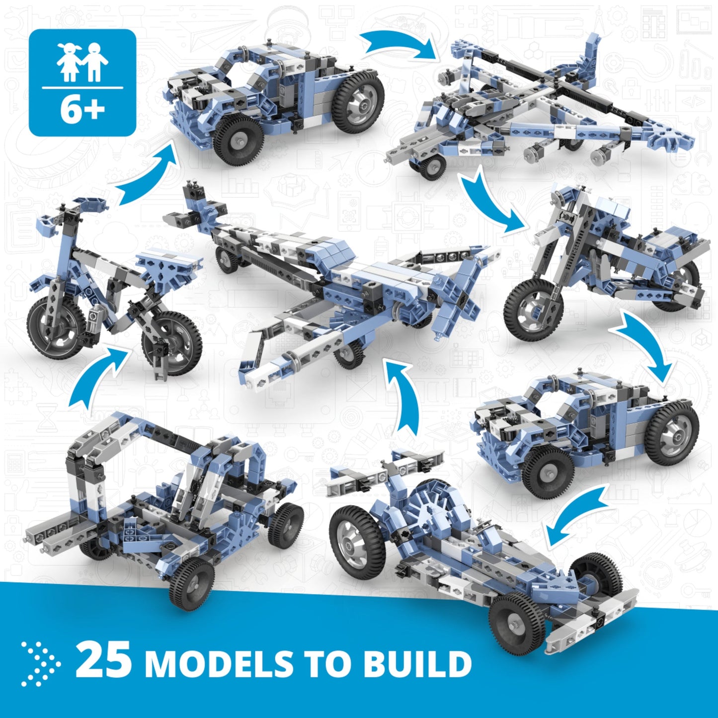 Engino Creative Builder: 25 Multimodel Set- STEM Engineering Toys for Kids Ages 6+ (25 Models to Build)