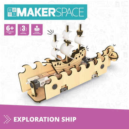 Engino MakerSpace: Exploration Ship STEM Building Kit for Kids Ages 8+ (1 Model to Build)