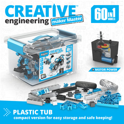 Creative Engineering 60 in 1- Motorized MAKER MASTER: STEM Building Toys for Kids Ages 8+ (60 Models to Build)