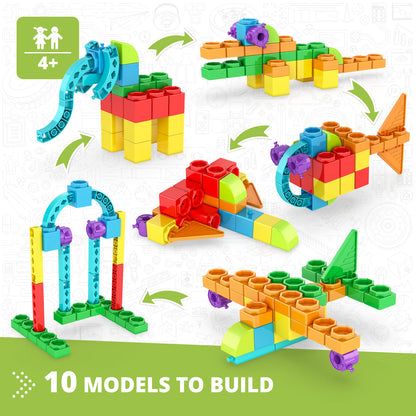 Creative Engineering 10 in 1- MAKER JUNIOR: STEM Building Toys for Kids Ages 4+ (10 Models to Build)