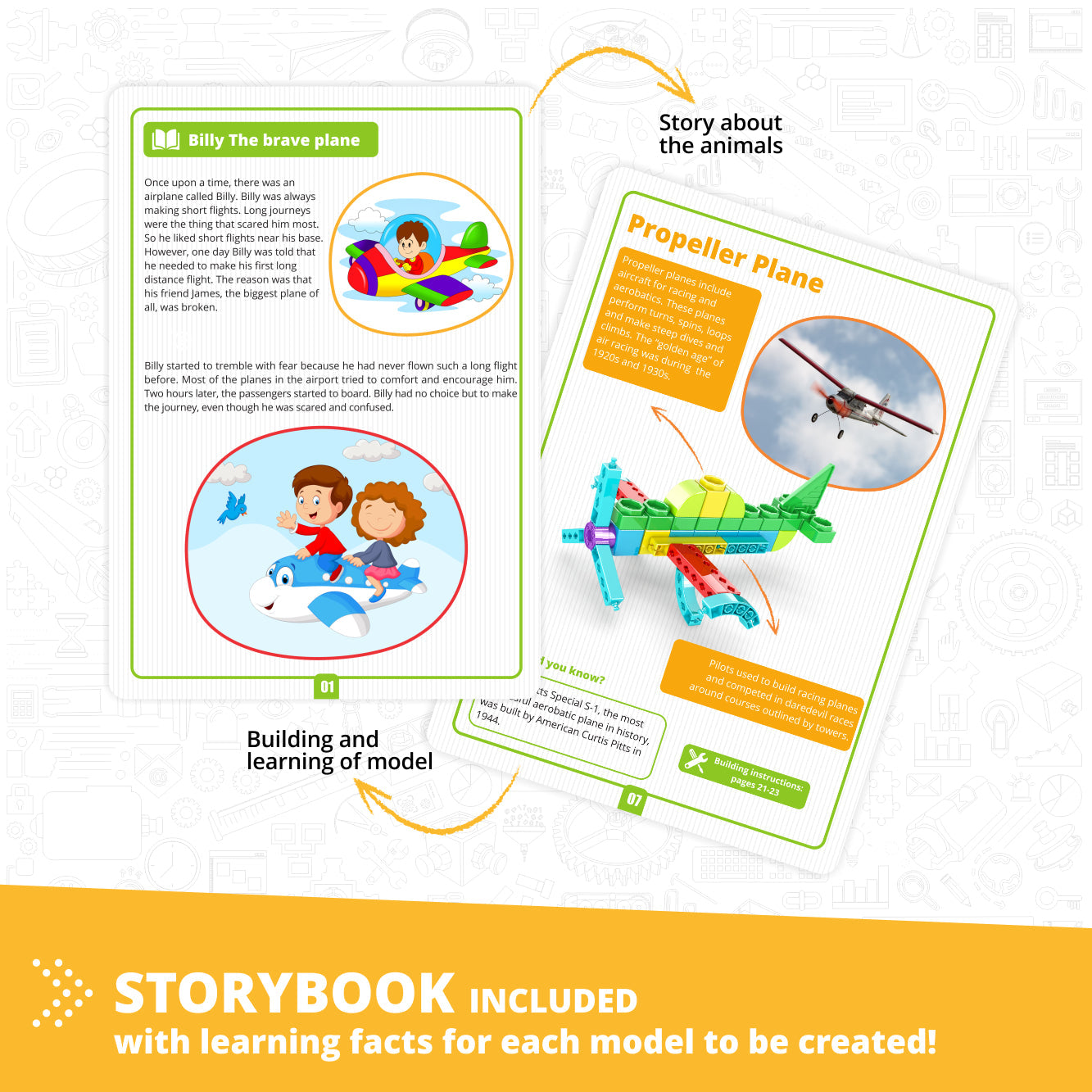 Engino STEAM Labs Junior– Learning About Aircrafts, STEM Building Toys for Kids Ages 3+ (5 Models to Build)