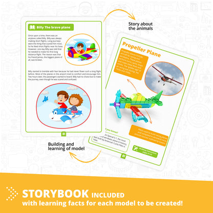 Engino STEAM Labs Junior– Learning About Aircrafts, STEM Building Toys for Kids Ages 3+ (5 Models to Build)