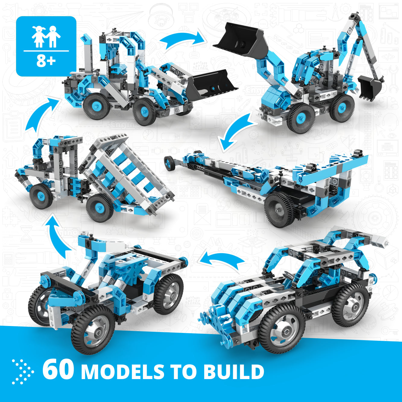 Creative Engineering 60 in 1- Motorized MAKER MASTER: STEM Building Toys for Kids Ages 8+ (60 Models to Build)