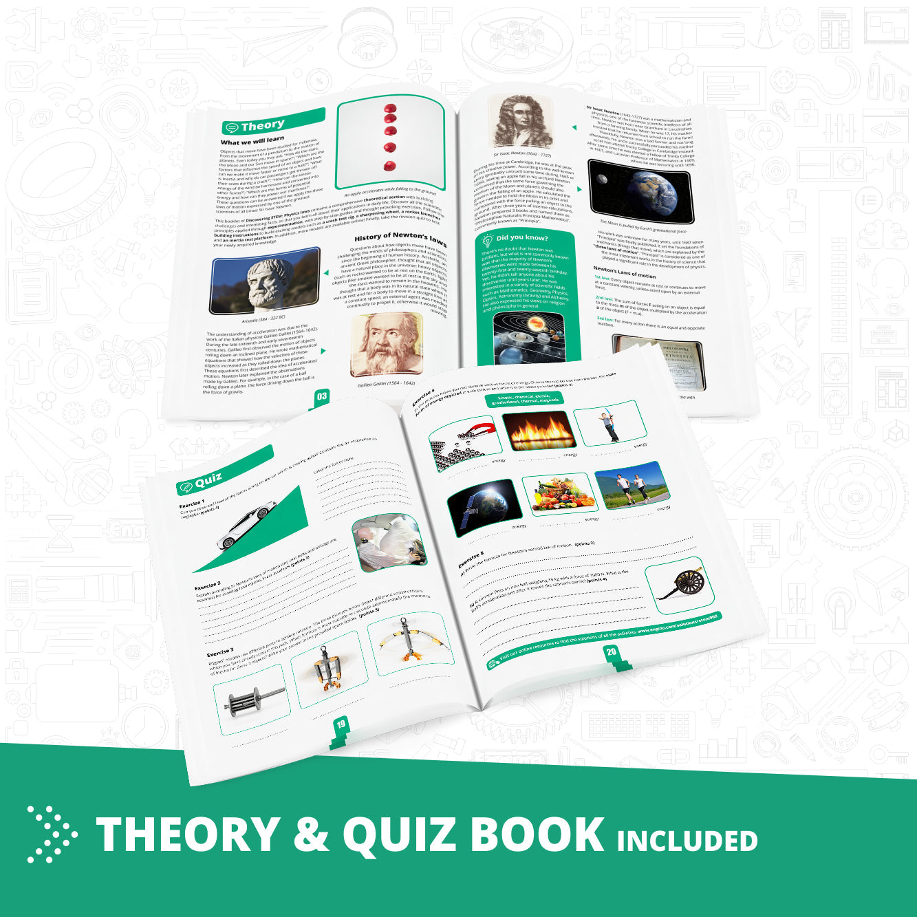 Engino Discovering STEM Physics Laws Set: Learning Inertia, Friction & Energy Conservation, Toys for Kids Ages 9+ (6 Models to Build)