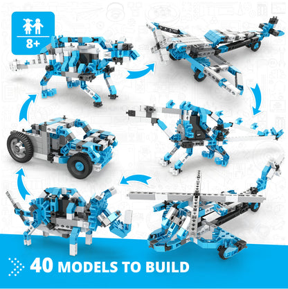 Creative Engineering 40 in 1- Motorized MAKER MASTER: STEM Building Toys for Kids Ages 8+ (40 Models to Build)