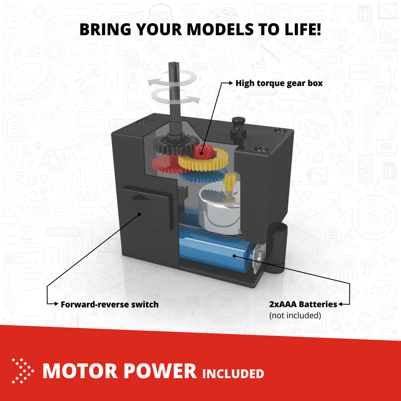 Engino Creative Builder: 90 Motorized Model Set- STEM Project for Kids Ages 7+ (90 Models to Build)
