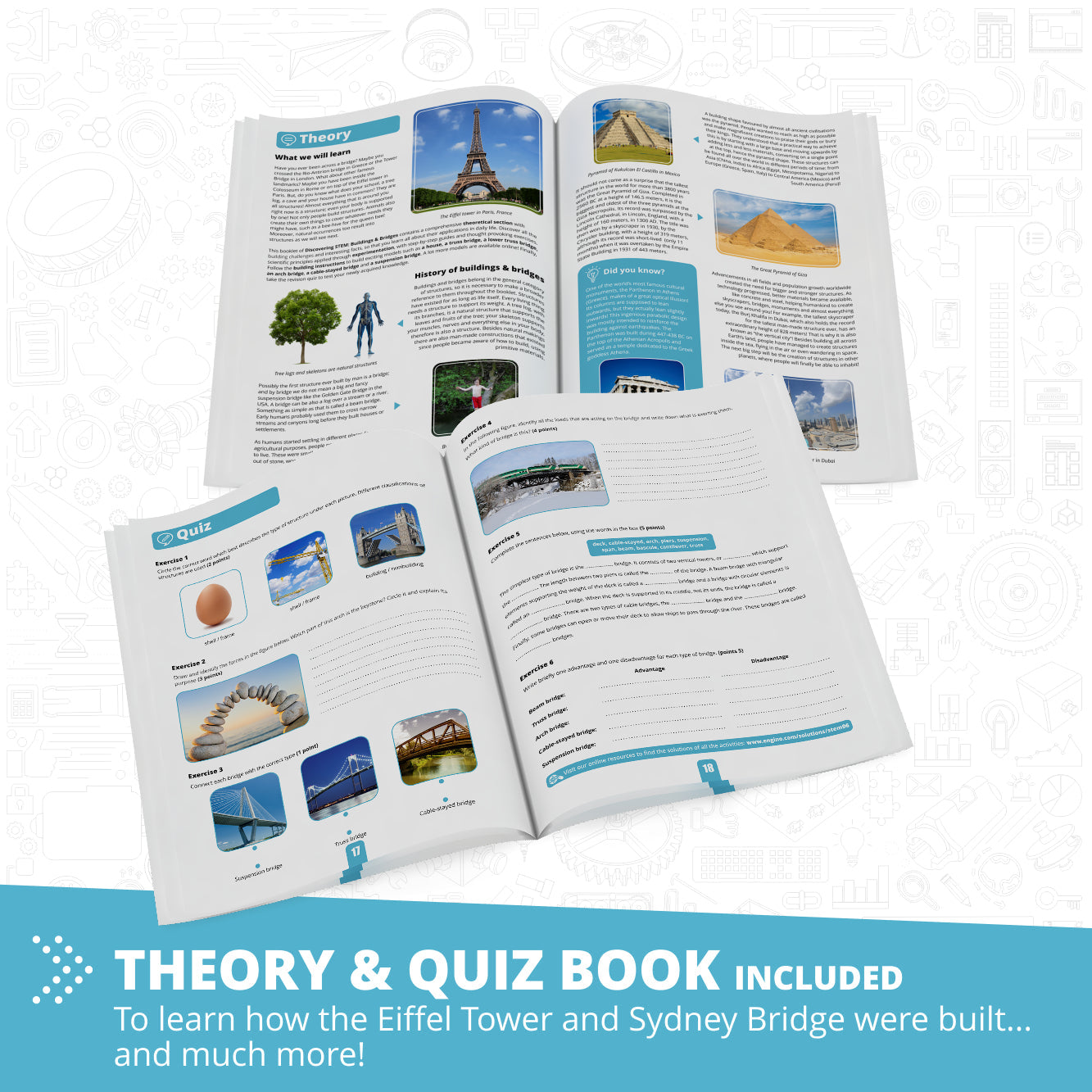 Engino Discovering STEM Architecture Set: Build the Eiffel Tower & Sydney Bridge: Engineering Toys for Kids  Ages 9+ (11 Models to Build)