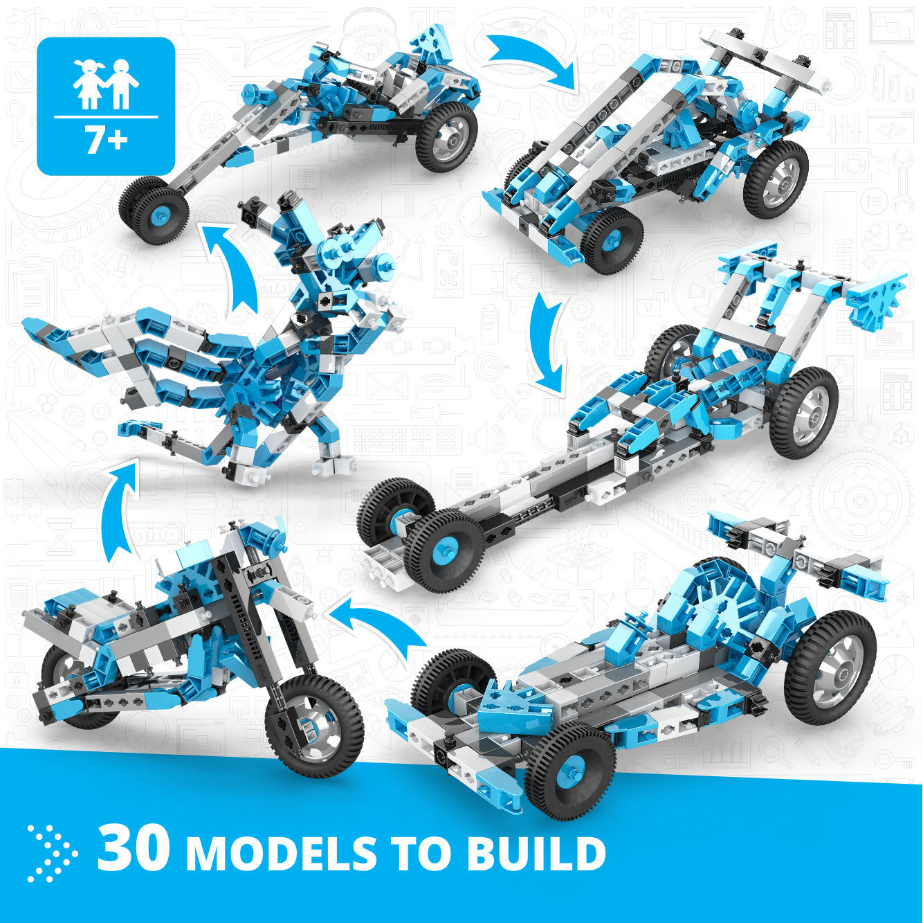 Creative Engineering 30 in 1- MAKER MASTER: STEM Educational Toys for Kids Ages 7+ (30 Models to Build)