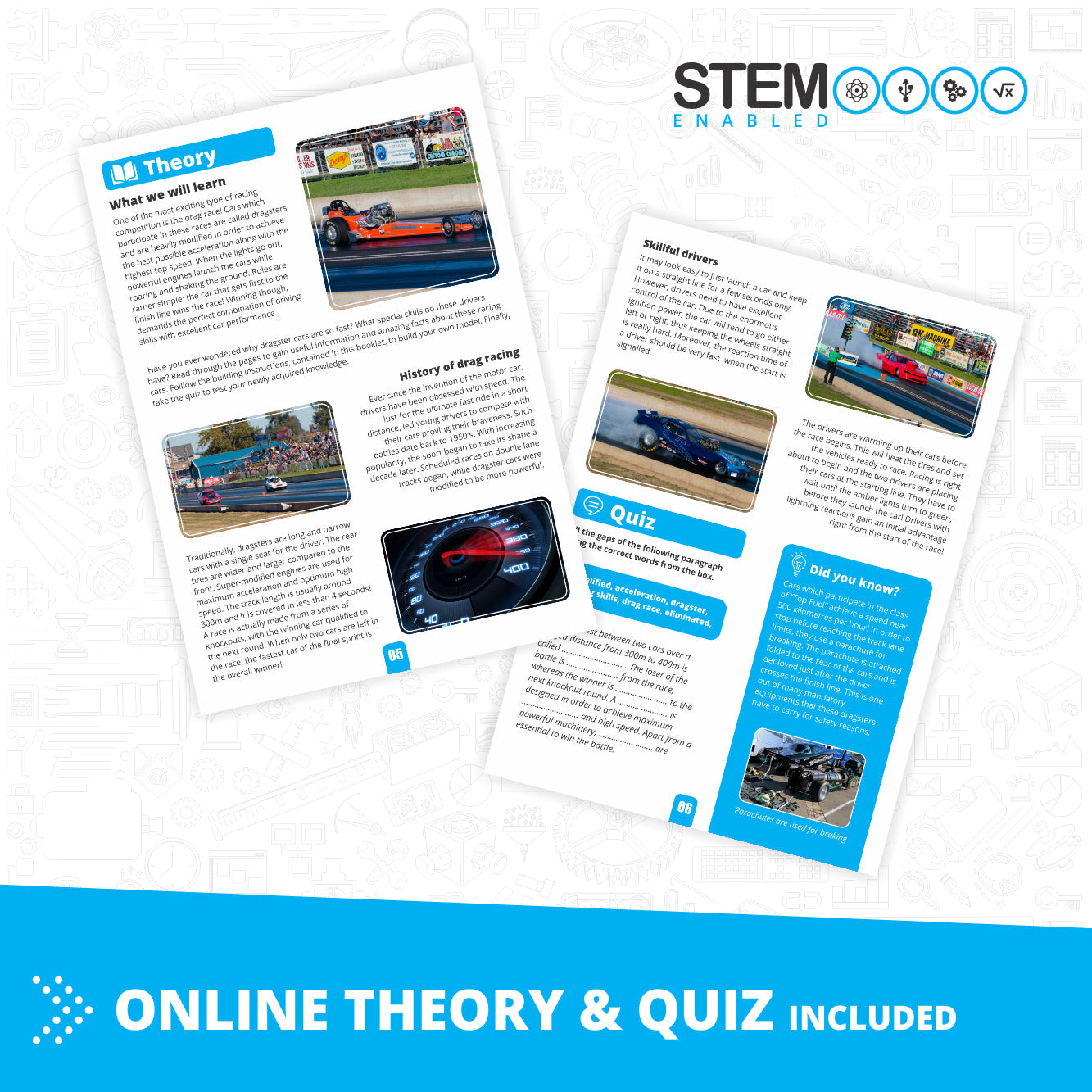 Engino Inventor Mechanics- Speed Racer: Race Car STEM Building Toys for Kids Ages 9+ (5 Models to Build)