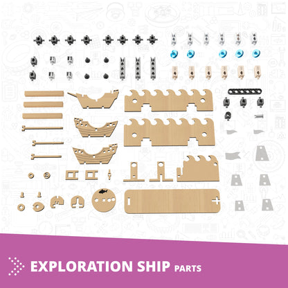 Engino MakerSpace: Exploration Ship STEM Building Kit for Kids Ages 8+ (1 Model to Build)