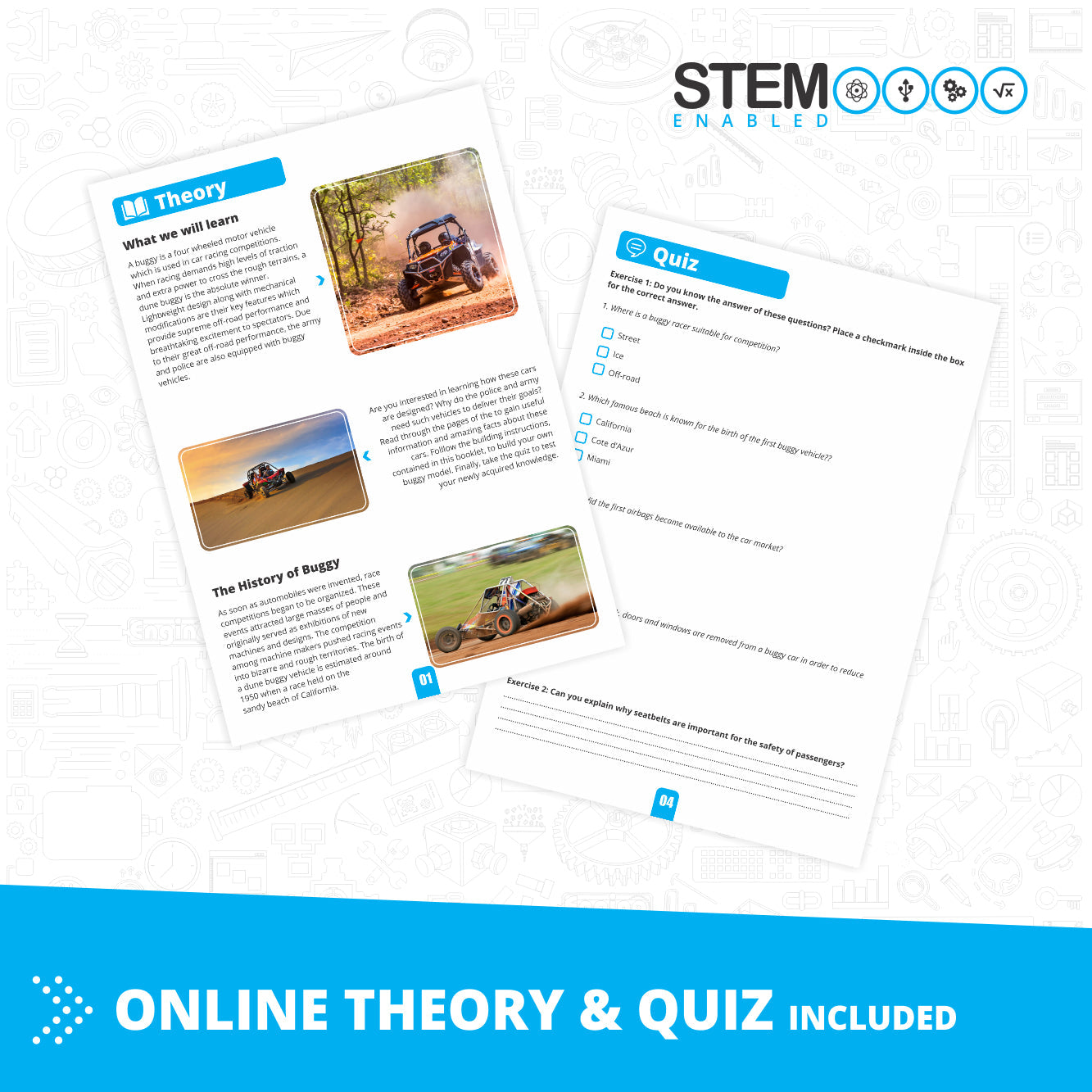 Engino Inventor Mechanics- Beach Buggy: Mechanical Engineering Toys for Kids Ages 9+ (5 Models to Build)