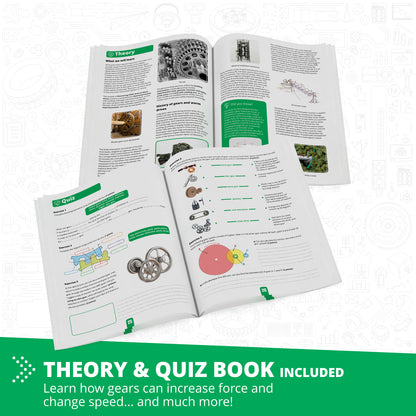 Engino Discovering STEM Mechanics Set- Gears & Worm: Engineering Toys for Kids Ages 9+ (12 Models to Build)