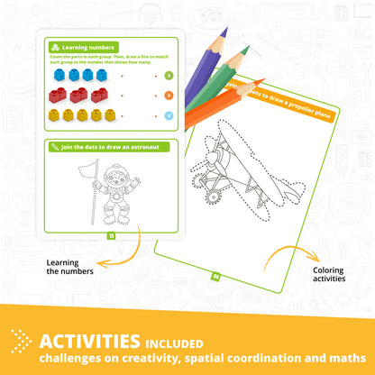 Engino STEAM Labs Junior– Learning About Aircrafts, STEM Building Toys for Kids Ages 3+ (5 Models to Build)