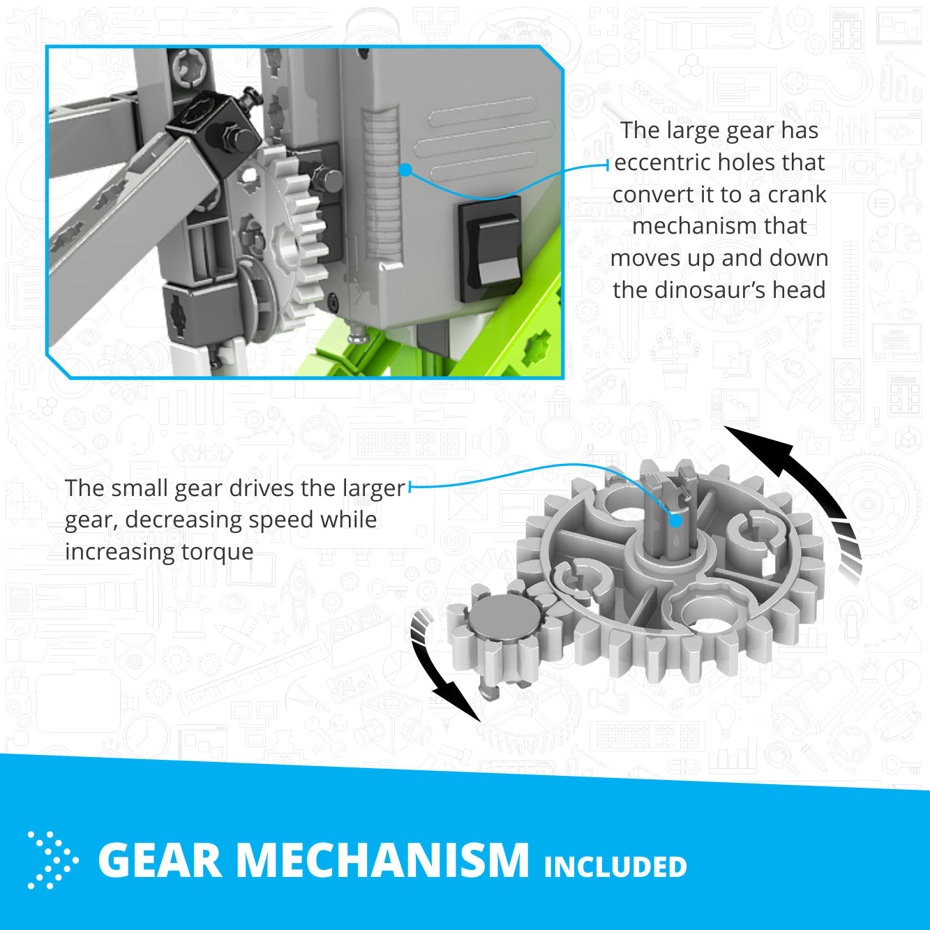 Engino Inventor Motorized- 4 Wheeled Extreme Bike: STEM Mechanical Toys for Kids Ages 9+ (10 Models to Build)