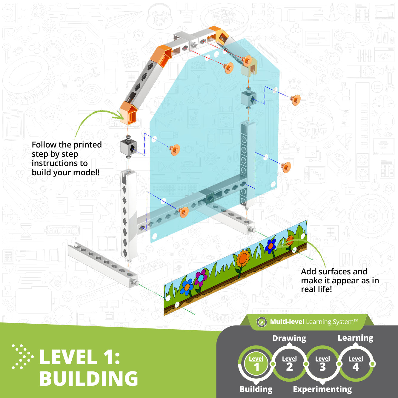 Engino STEAM Labs: How Greenhouses Work, STEM Building Toys for Kids Ages 8+ (1 Model to Build)