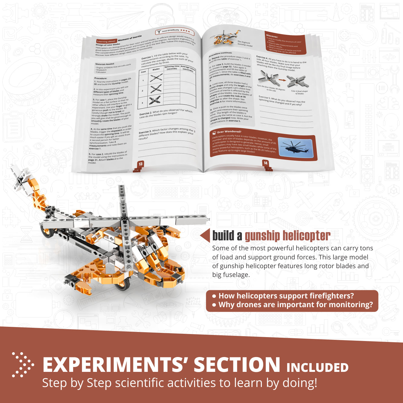 Engino Discovering STEM Technology of Machines: How Aircrafts Work, Building Toys for Kids Ages 9+ (10 Models to Build)