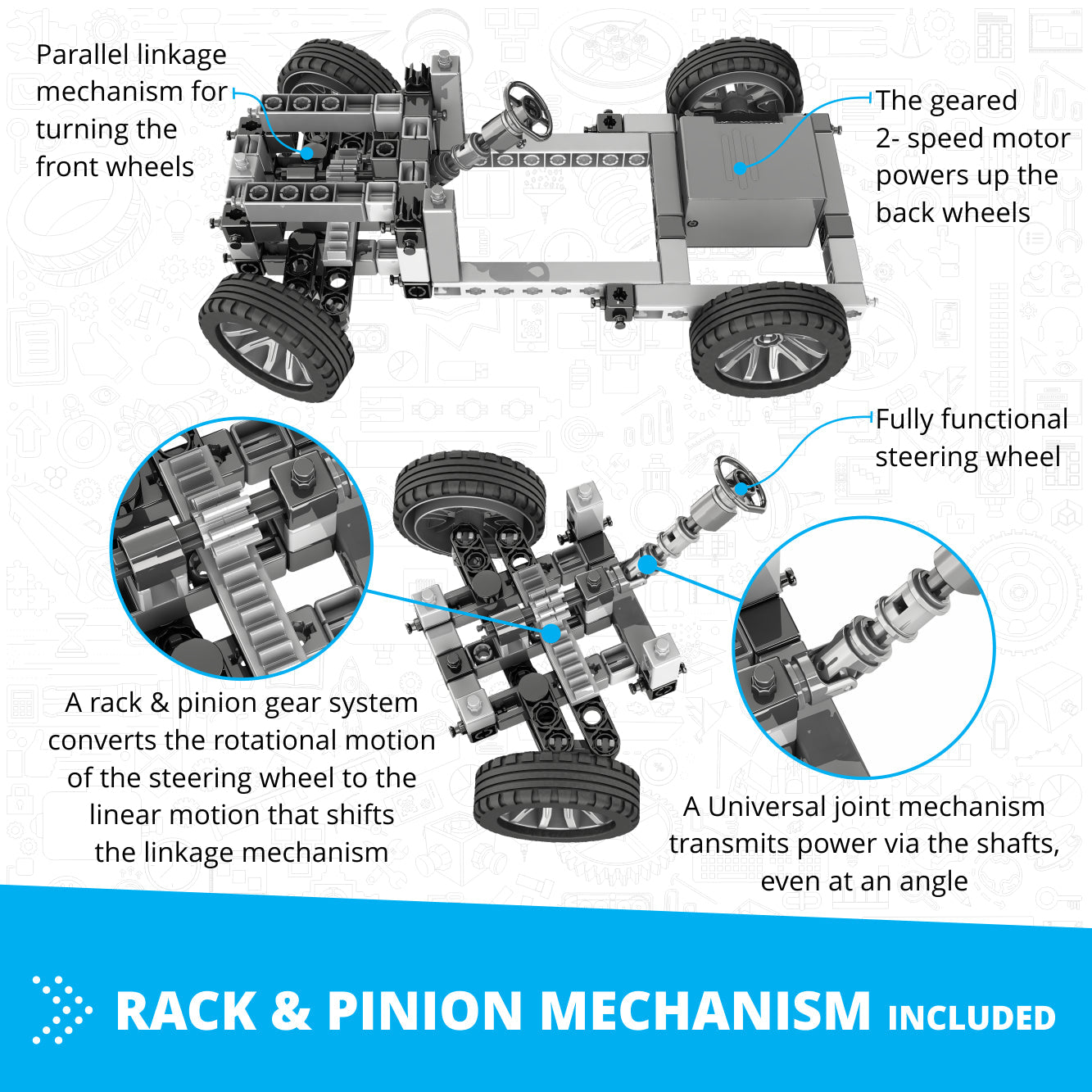Engino Inventor: Offroader Motorized Set- Building STEM Toys for Kids Ages 9+ (10 Models to Build)