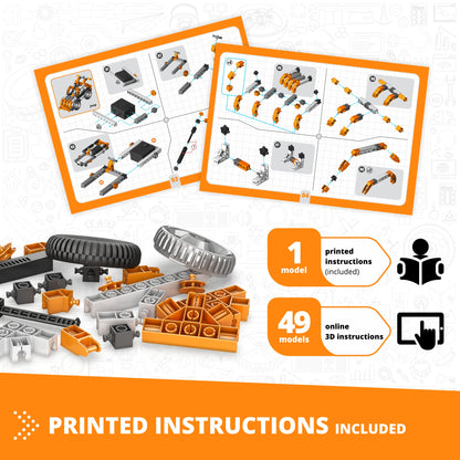 Engino Creative Builder: 50 Motorized Model Set- STEM Construction Toys for Kids Ages 7+ (50 Models to Build)