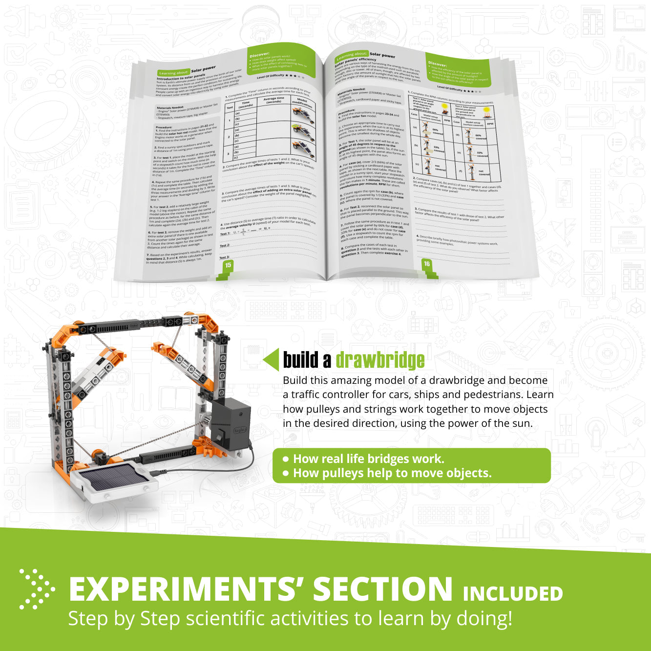 Engino Discovering STEM Solar Power: Educational Engineering Toys for Kids Ages 9+ (16 Models to Build)