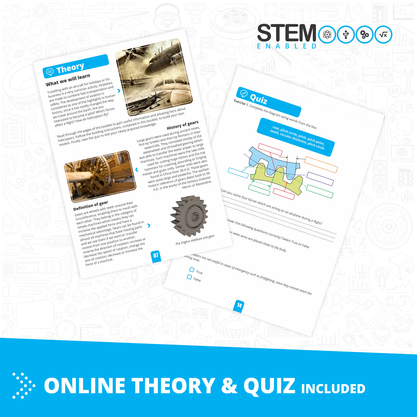 Engino Inventor Motorized- Double Blade Helicopter: STEM Mechanical Toys for Kids Ages 9+ (10 Models to Build)