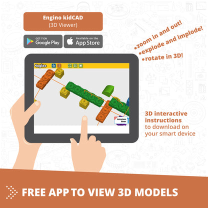 Engino STEAM Labs Junior– Learning About Wild Animals, STEM Building Blocks for Kids Ages 3+ (5 Models to Build)